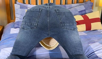 Straight Hairy Boxer's 1st Spanking & his Uncut Cock Erupts with Cum!