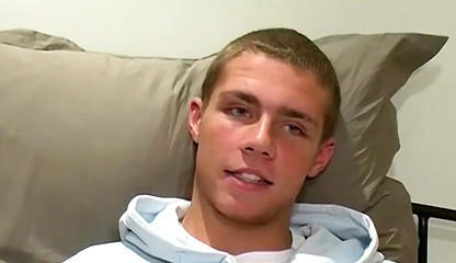 British twink Antony solo masturbates and jizzes