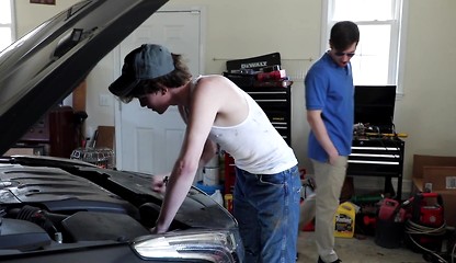 Colby Chambers Dicks Down Sexy Gay Country Boy Mechanic Right Through his Wranglers!! RAW